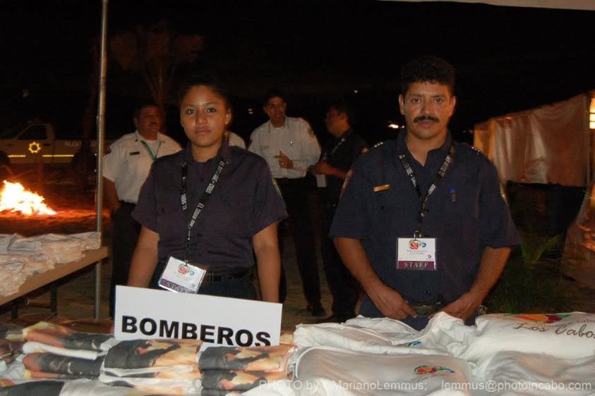 Stand del Cuerpo de Bomberos en el festival